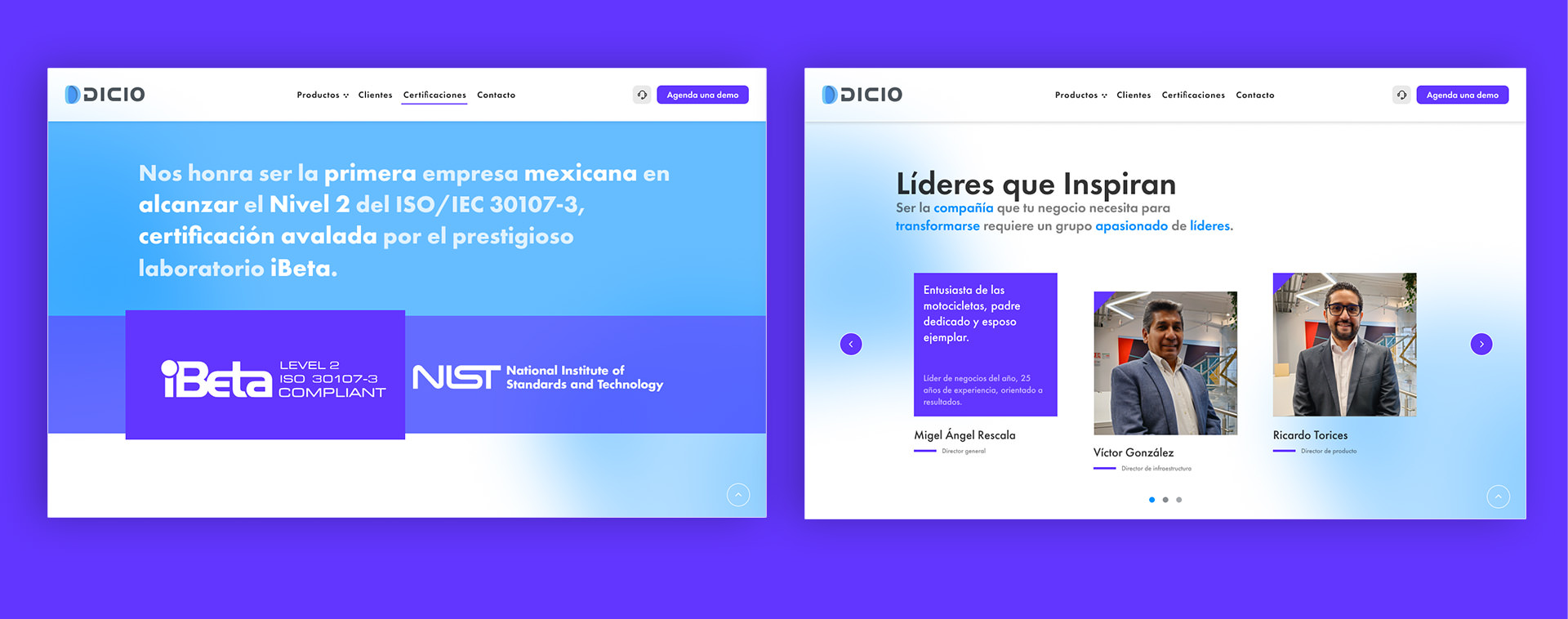 Pantallas del rediseño web con arquitectura microcontent-first