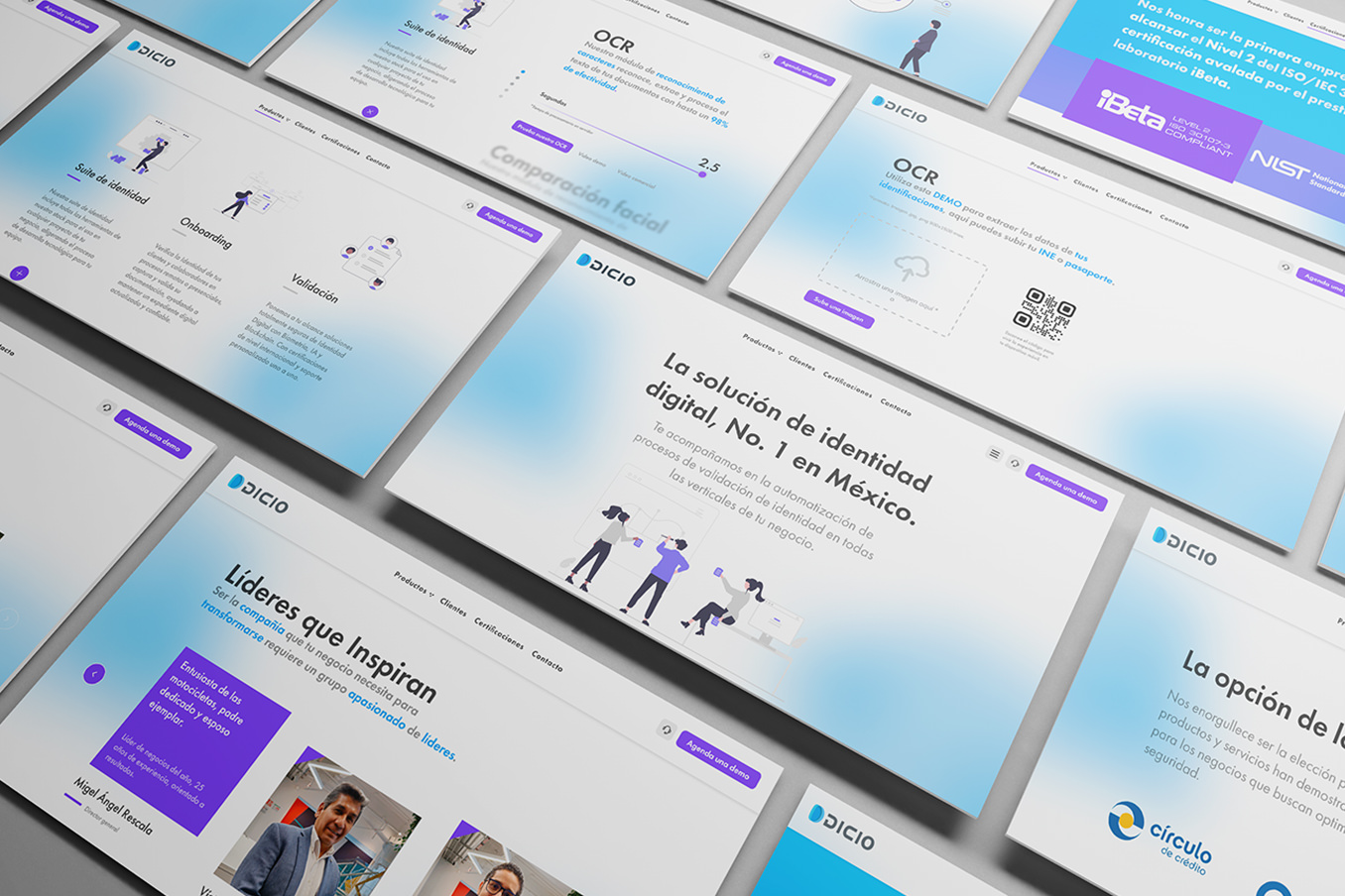 Interfaz del sitio DICIO Website 3.0 con sistema visual modular