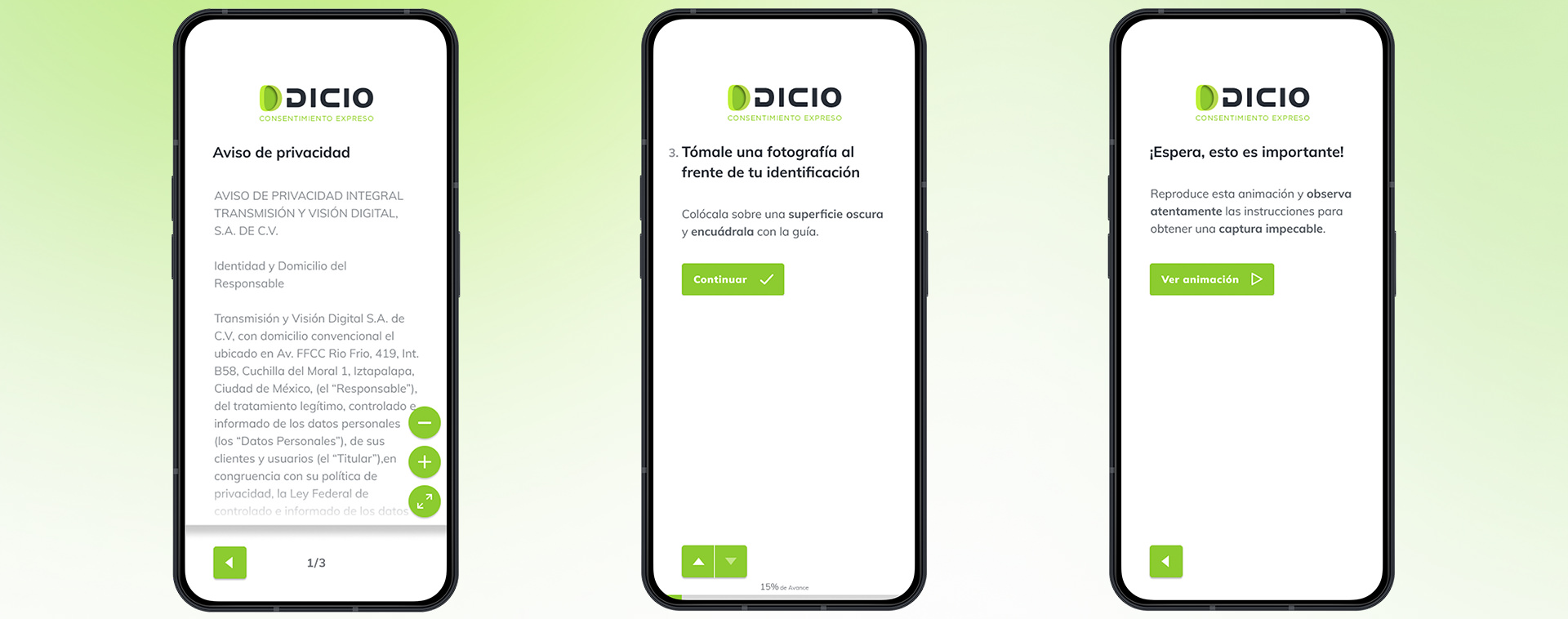 Interfaz de captura y validación dentro de la suite