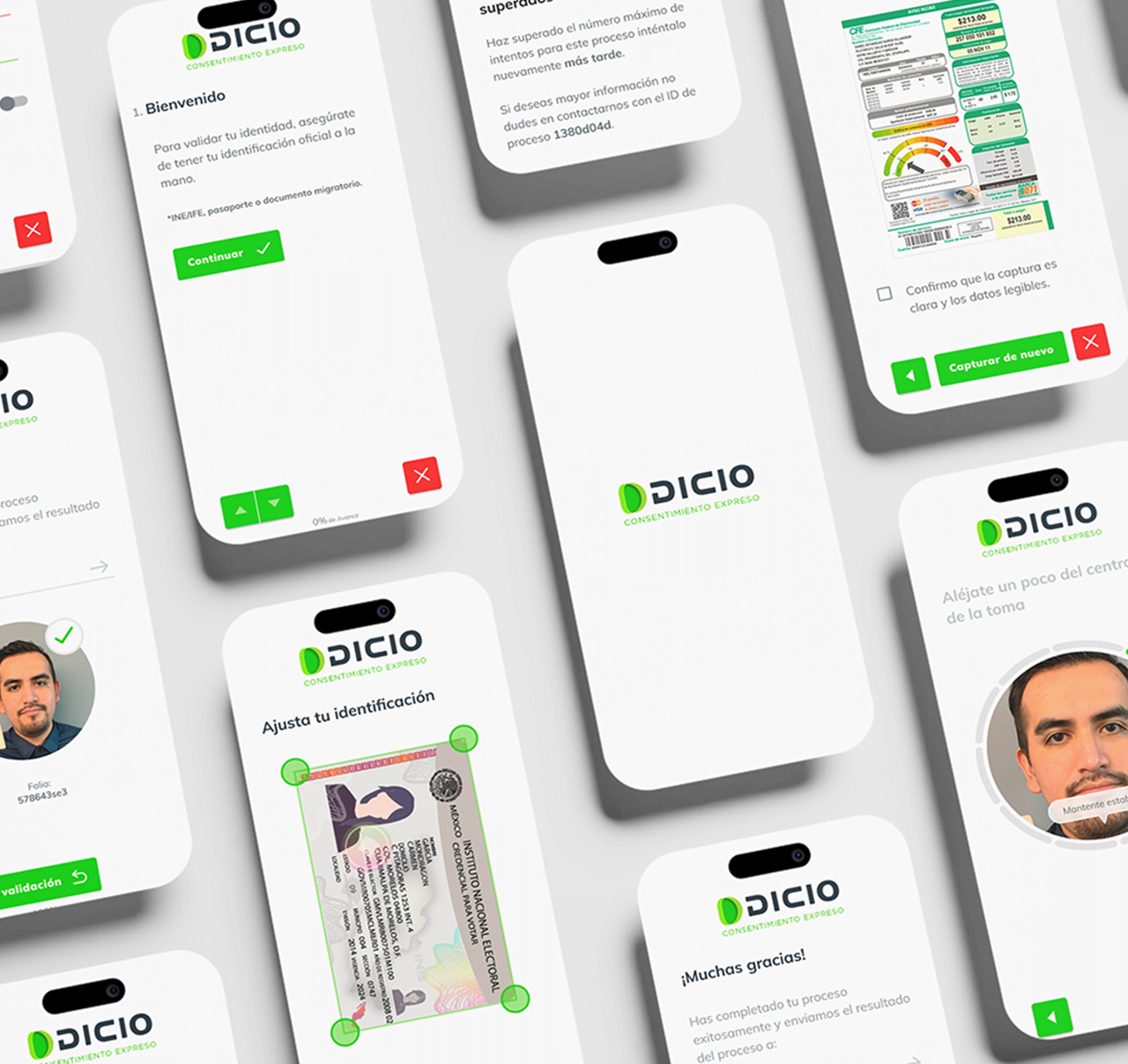 Interfaz de DICIO AI Suite para validación de identidad conversacional